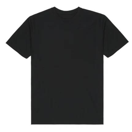Plain Black T Shirt - This is product image of Plain Black T Shirt Half Sleeves. The color is black. It does not have any print or anything, It's pure plain