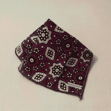 This is product image of Ajrak Pocket Square for suit, you can also use this for for coat